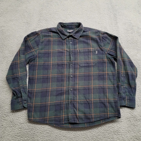 Eddie Bauer Shirt Mens XL Green Flannel Outdoors Medium Weight Casual Campcore - Picture 1 of 14